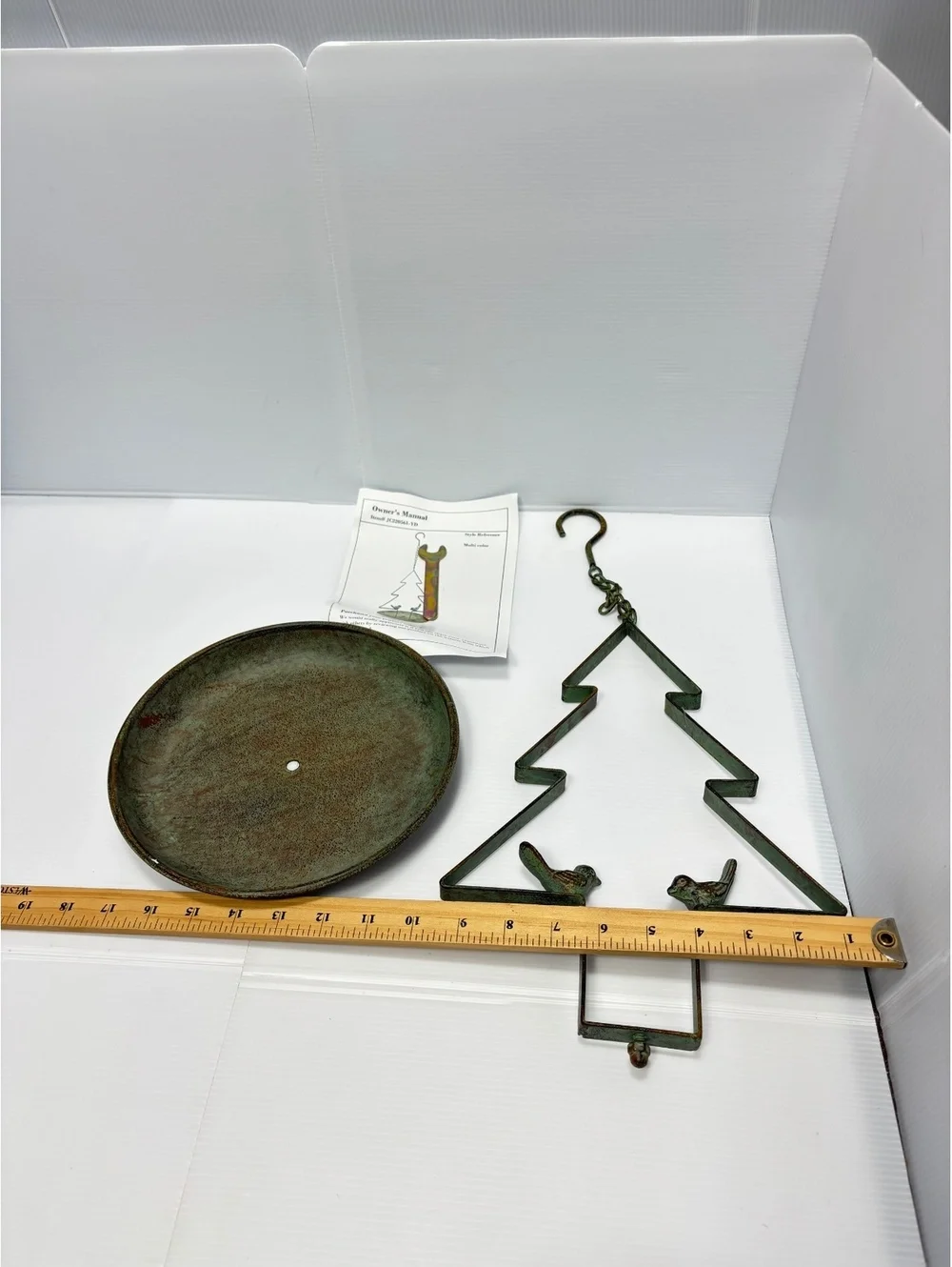 Metal Christmas Tree Bird Feeder with Decorative Birds and Hanging Hook